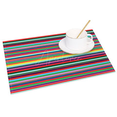 Aperturee - Aperturee Colorful Stripes Mexican Carnival Set of 4 Placemats