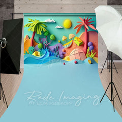 Aperturee - Aperturee Colorful Summer Fun Beach Cake Smash Sweep Backdrop