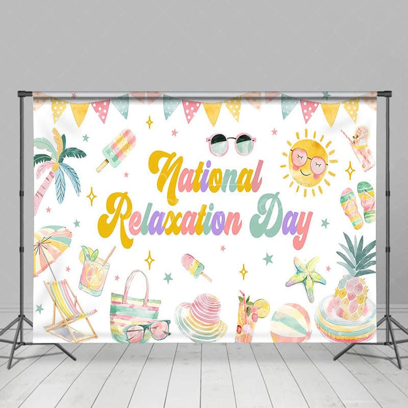 Aperturee - Aperturee Colorful Summer National Relaxation Day Backdrop