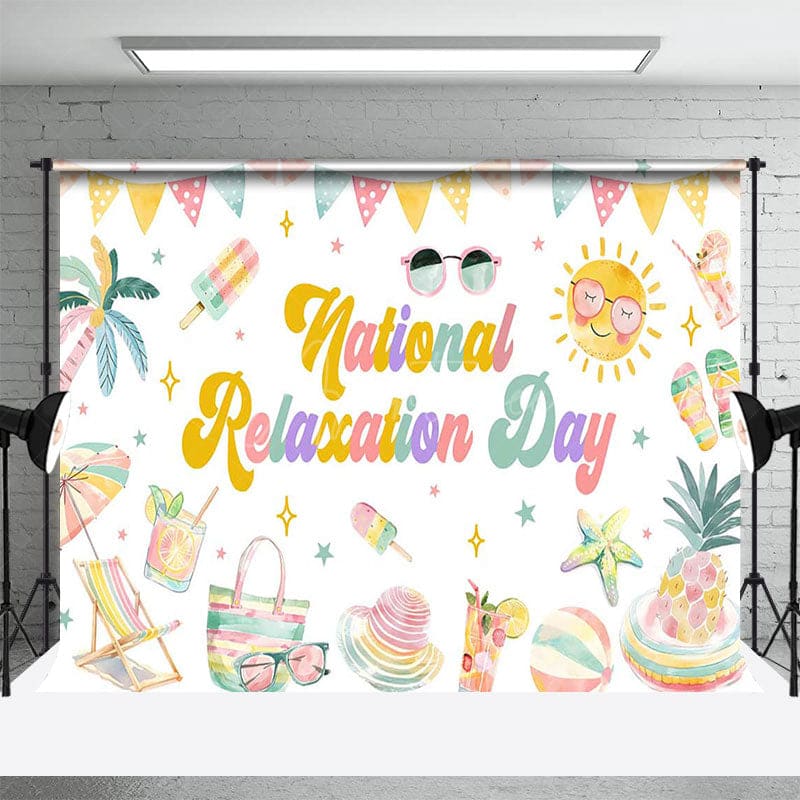 Aperturee - Aperturee Colorful Summer National Relaxation Day Backdrop