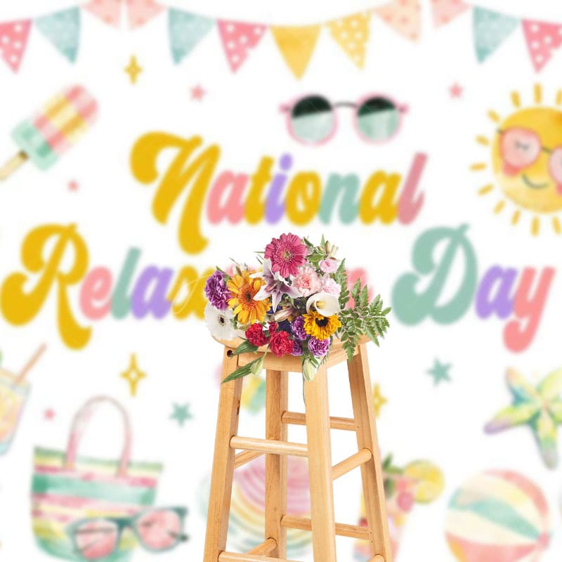 Aperturee - Aperturee Colorful Summer National Relaxation Day Backdrop