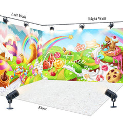 Aperturee - Aperturee Colorful Sunny Candyland Birthday Room Set Backdrop