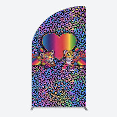 Aperturee - Aperturee Colorful Tiger Couple Heart Graffiti Half Moon Arch Backdrop