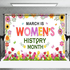 Aperturee - Aperturee Colorful Tulip Floral Womens History Month Backdrop