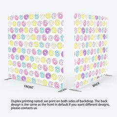 Aperturee - Aperturee Colorful Watercolor Donuts Square Tension Backdrop