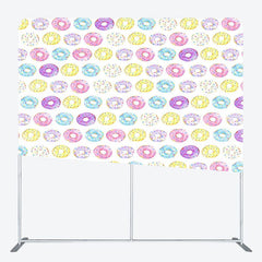 Aperturee - Aperturee Colorful Watercolor Donuts Square Tension Backdrop