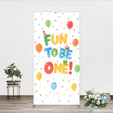 Aperturee - Aperturee Colorful Watercolor Fun to Be One First Birthday Rectangle Arch Backdrop Festive Party Decor