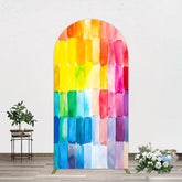Aperturee - Aperturee Colorful Watercolor Print Birthday Arch Backdrop