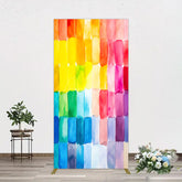 Aperturee - Aperturee Colorful Watercolor Print Birthday Rectangle Backdrop