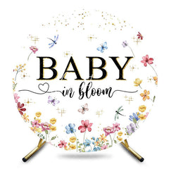 Aperturee - Aperturee Colorful Wildflower Baby In Bloom Round Backdrop