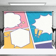 Aperturee - Aperturee Comic Book Pop Art Panel Backdrop Colorful Superhero Theme Blank Speech Bubble Party Banner