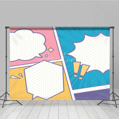 Aperturee - Aperturee Comic Book Pop Art Panel Backdrop Colorful Superhero Theme Blank Speech Bubble Party Banner