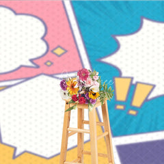 Aperturee - Aperturee Comic Book Pop Art Panel Backdrop Colorful Superhero Theme Blank Speech Bubble Party Banner