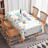 Aperturee - Aperturee Confetti Design Rectangle Tablecloth For Birthday Party