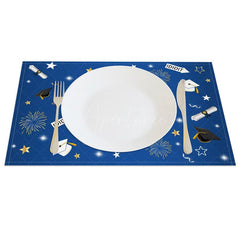 Aperturee - Aperturee Congrats Grad Mortarboard Scroll Set of 4 Placemats
