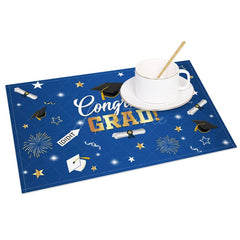 Aperturee - Aperturee Congrats Grad Mortarboard Scroll Set of 4 Placemats