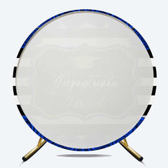 Aperturee Aperturee Congrats Grad Royal Blue Stripes Round Backdrop