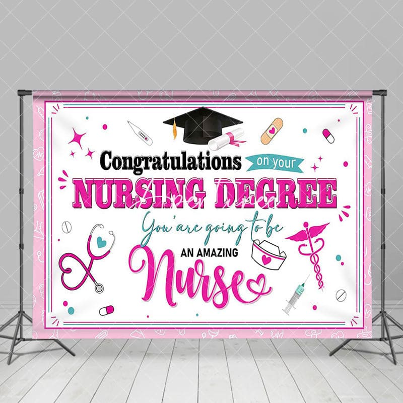 Aperturee - Aperturee Congratulations On Your Nursing Degree Grad Backdrop