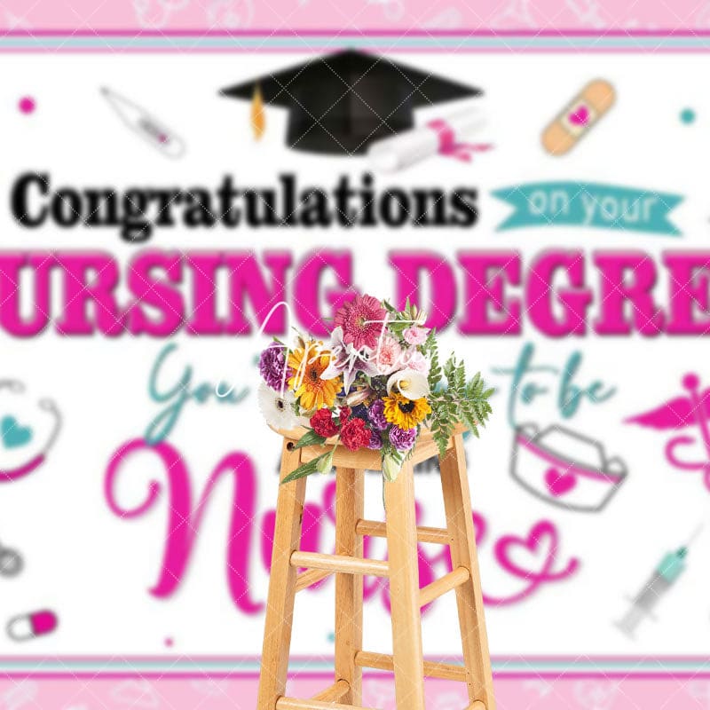 Aperturee - Aperturee Congratulations On Your Nursing Degree Grad Backdrop