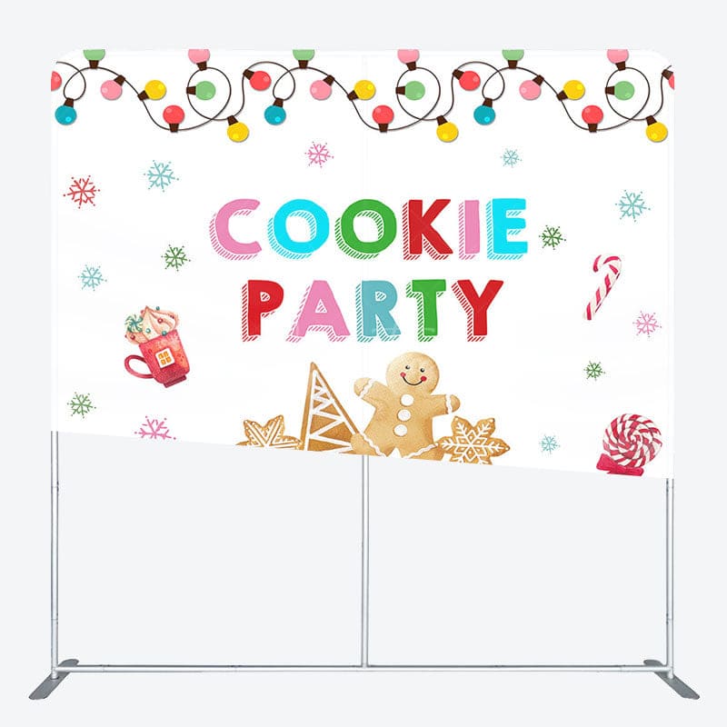 Aperturee - Aperturee Cookie Party Snowflake Christmas Pillow Case Backdrop