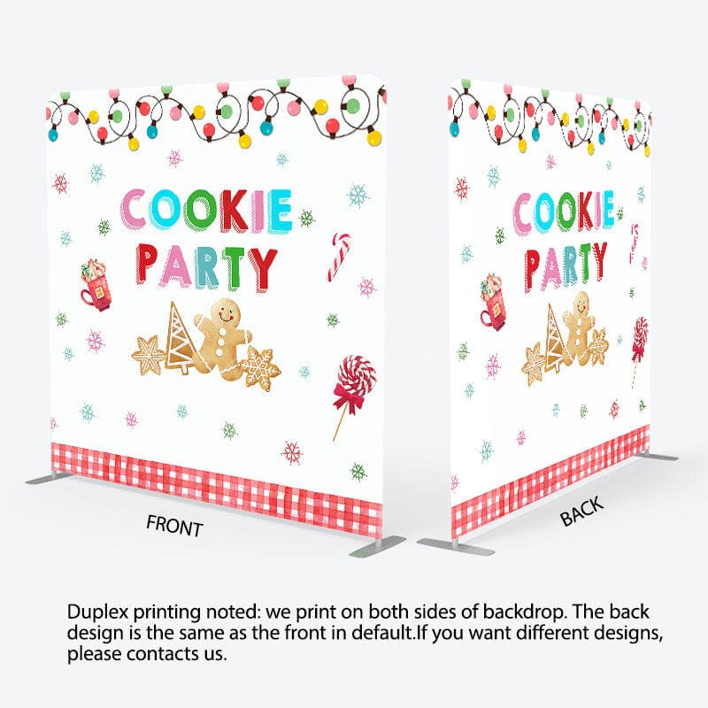 Aperturee - Aperturee Cookie Party Snowflake Christmas Pillow Case Backdrop