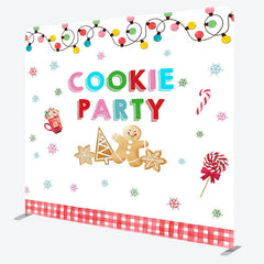 Aperturee - Aperturee Cookie Party Snowflake Christmas Pillow Case Backdrop