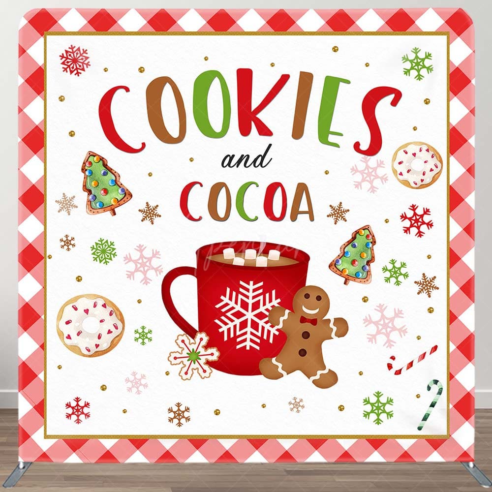 Aperturee - Aperturee Cookies And Cocoa Gingerbread Pillow Cover Backdrop