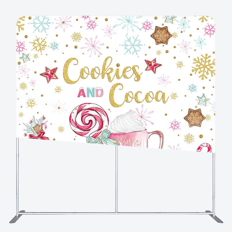 Aperturee - Aperturee Cookies Cocoa Snowflakes Candy Coffee Square Backdrop