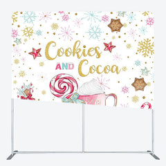 Aperturee - Aperturee Cookies Cocoa Snowflakes Candy Coffee Square Backdrop