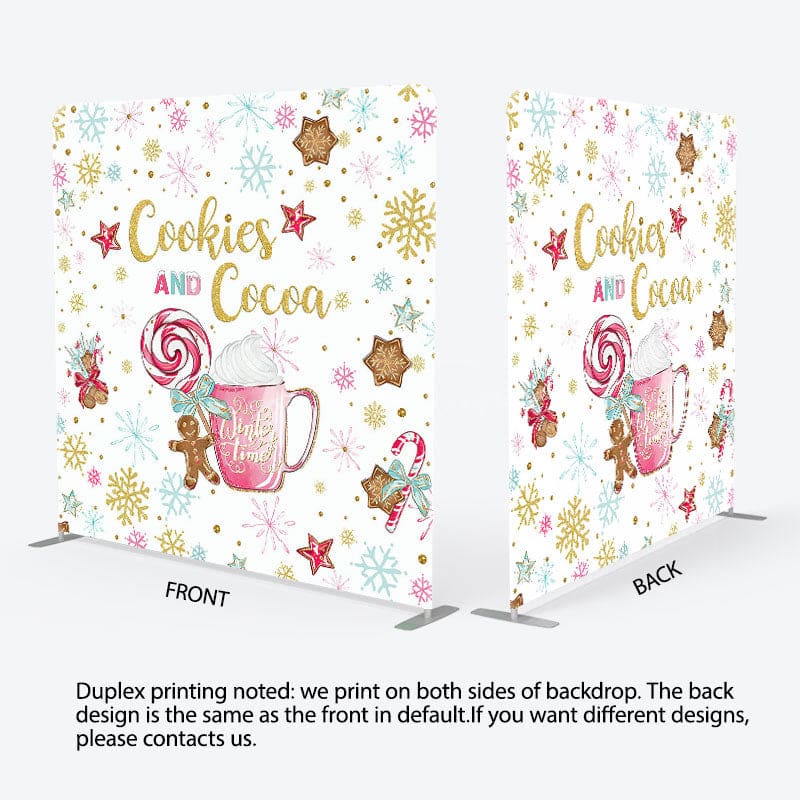 Aperturee - Aperturee Cookies Cocoa Snowflakes Candy Coffee Square Backdrop