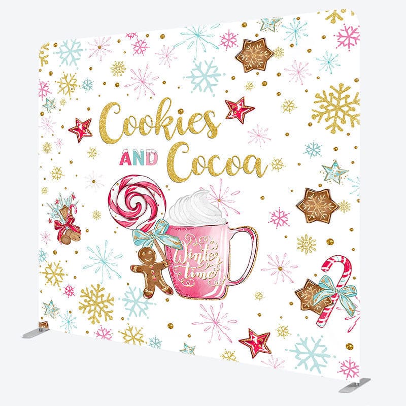 Aperturee - Aperturee Cookies Cocoa Snowflakes Candy Coffee Square Backdrop