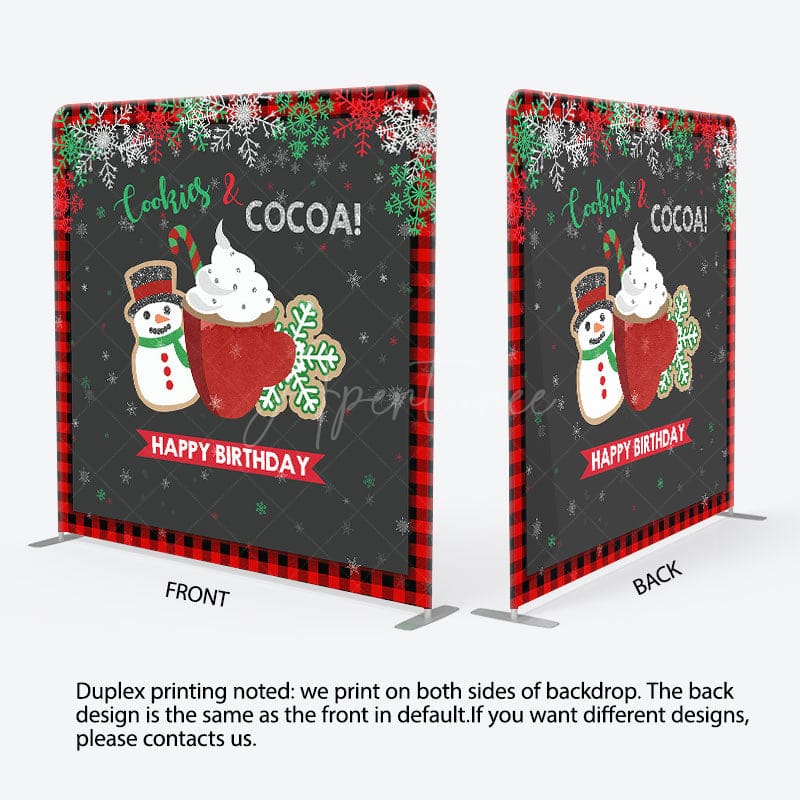 Aperturee - Aperturee Cookies Cocoa Xmas Brithday Tension Fabric Backdrop