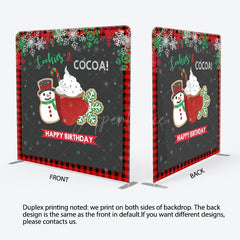 Aperturee - Aperturee Cookies Cocoa Xmas Brithday Tension Fabric Backdrop