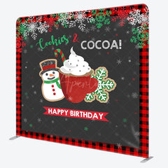 Aperturee - Aperturee Cookies Cocoa Xmas Brithday Tension Fabric Backdrop