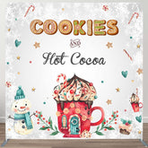 Aperturee - Aperturee Cookies Hot Cocoa Snowman Tension Fabric Backdrop