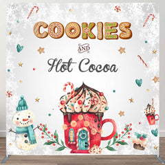 Aperturee - Aperturee Cookies Hot Cocoa Snowman Tension Fabric Backdrop
