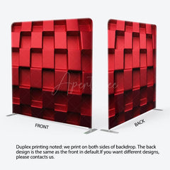 Aperturee - Aperturee Cool 3D Red Blocks Fabric Backdrop Cover For Decor