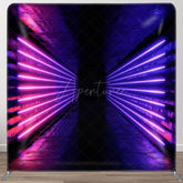 Aperturee - Aperturee Cool Dim Neon Tunnel Wall Fabric Party Backdrop Decor
