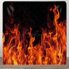 Aperturee - Aperturee Cool Red Raging Fire Winter Tension Fabric Backdrop