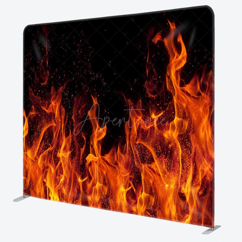 Aperturee - Aperturee Cool Red Raging Fire Winter Tension Fabric Backdrop