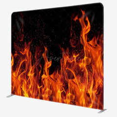 Aperturee - Aperturee Cool Red Raging Fire Winter Tension Fabric Backdrop