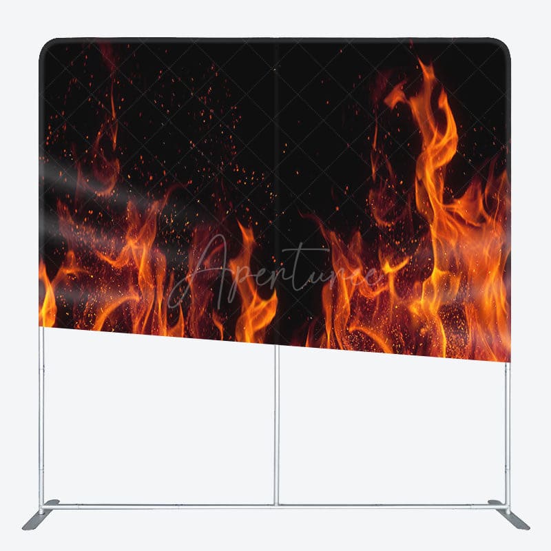 Aperturee - Aperturee Cool Red Raging Fire Winter Tension Fabric Backdrop