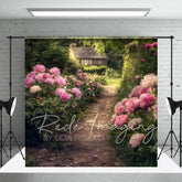 Aperturee - Aperturee Countryside Greenery Pink Floral Summer Backdrop