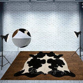 Aperturee - Aperturee Cow Shape Carpet Fabric Floor Backdrop For Photo