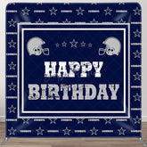 Aperturee - Aperturee Cowboy Navy Blue Baseball Square Tension Backdrop