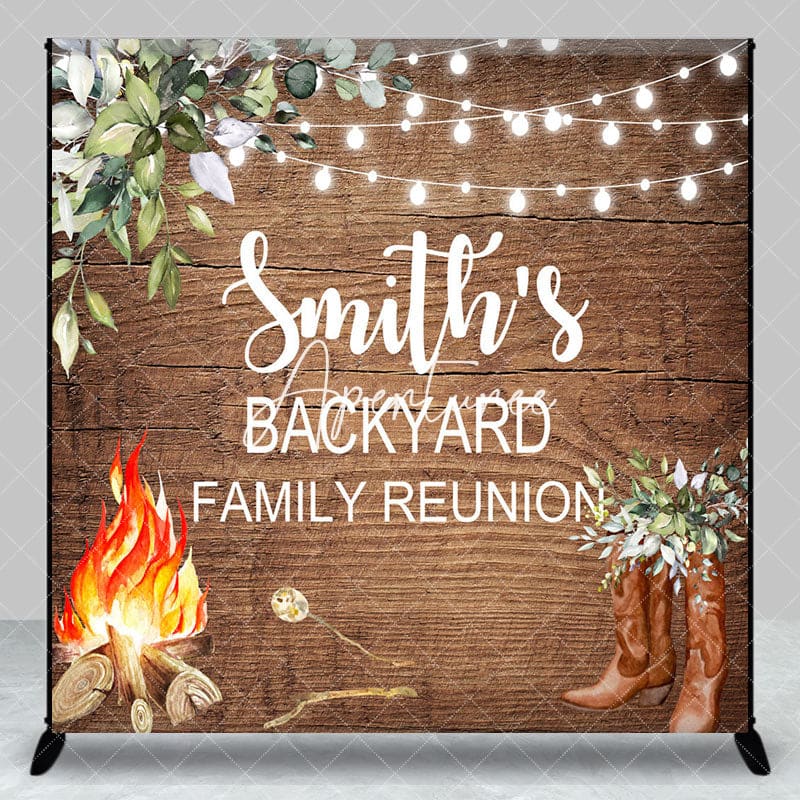 Aperturee - Aperturee Cowboy Wood Custom Backyard Family Reunion Backdrop