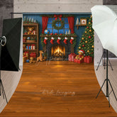 Aperturee - Aperturee Cozy Christmas Room Sweet Holiday Sweep Backdrop