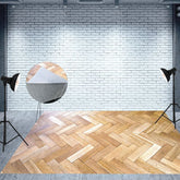 Aperturee - Aperturee Criss Crossing Wooden Pattern Fabric Floor Backdrop