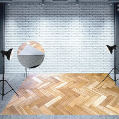Aperturee - Aperturee Criss Crossing Wooden Pattern Fabric Floor Backdrop