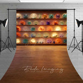 Aperturee Aperturee Crystal Ball Shop Halloween Sweep Photography Backdrop with Floor Shelves of Glowing Orbs Wizard or Fortune Teller Prop